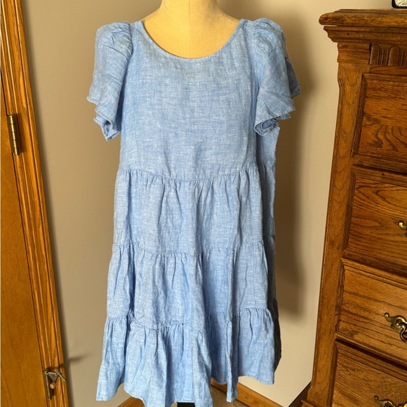 jocelyn short sleeve linen dress Jocelyn Short Sleeve Linen Dress | Multi